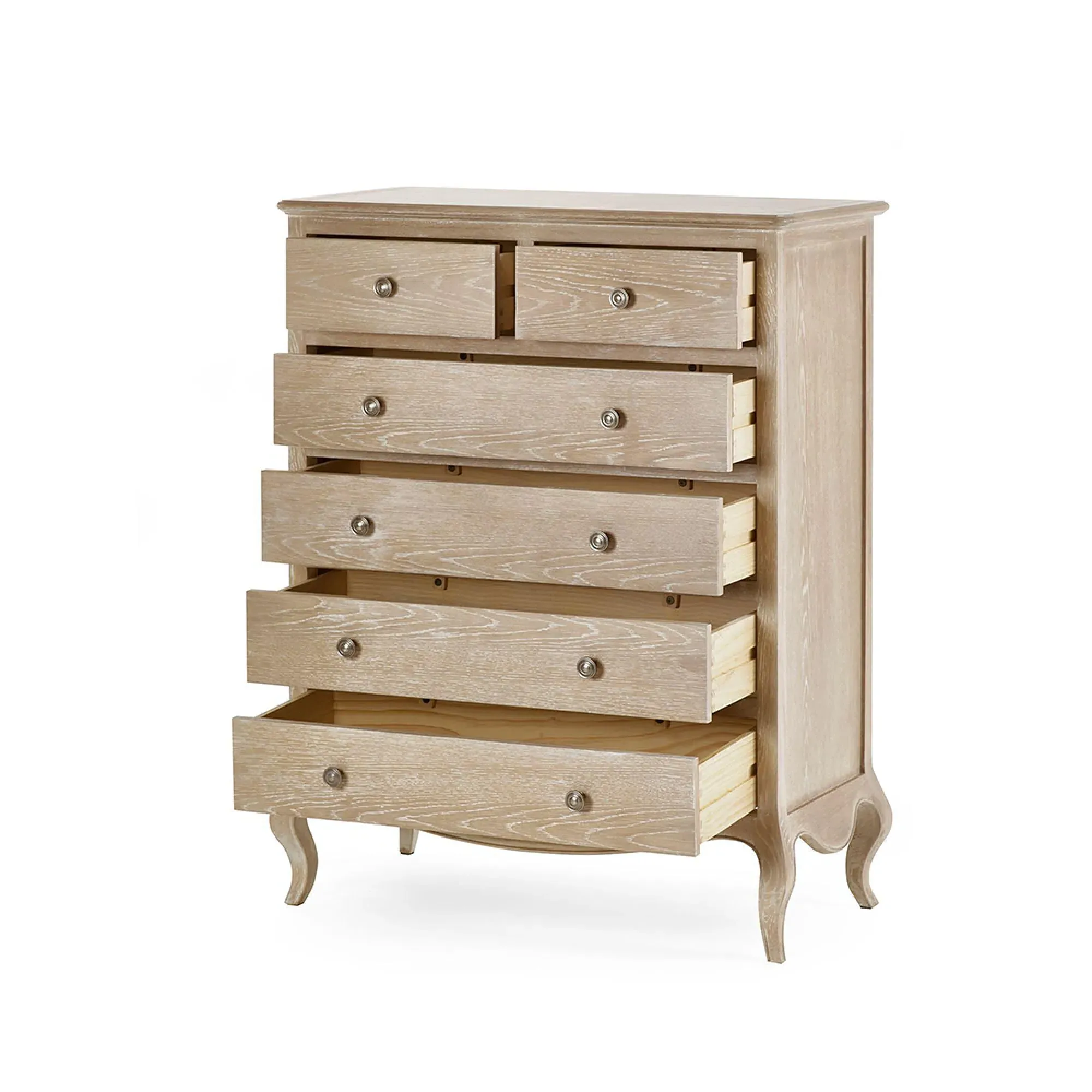 Camille 4+2 Drawer Chest - Limed Oak