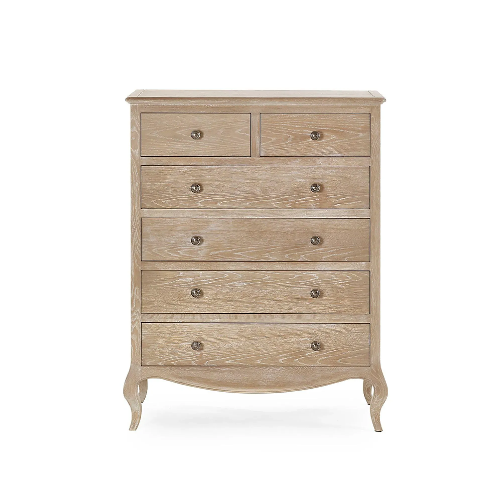 Camille 4+2 Drawer Chest - Limed Oak