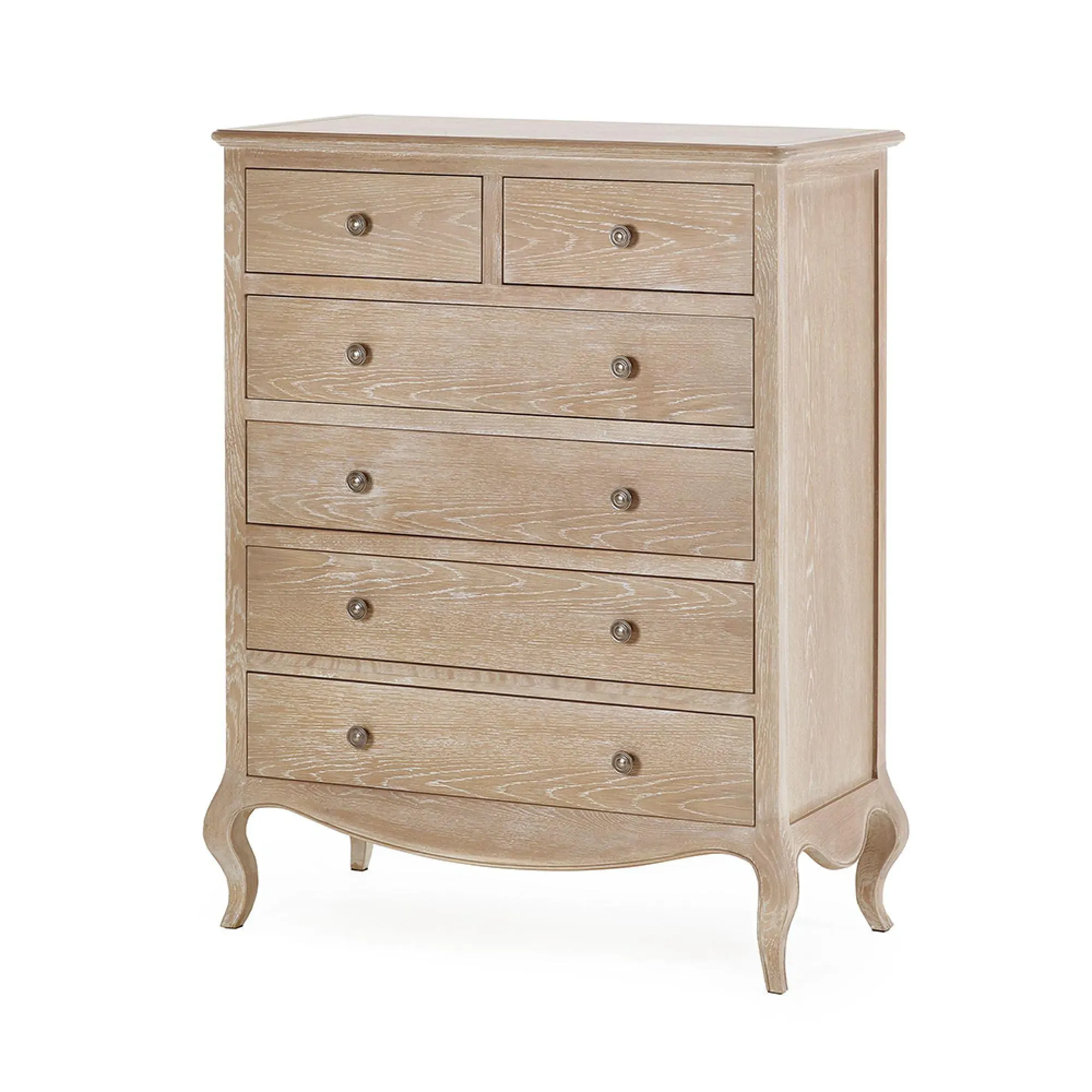 Camille 4+2 Drawer Chest - Limed Oak