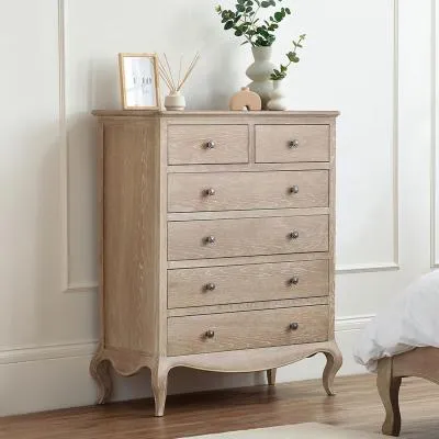 Camille 4+2 Drawer Chest - Limed Oak
