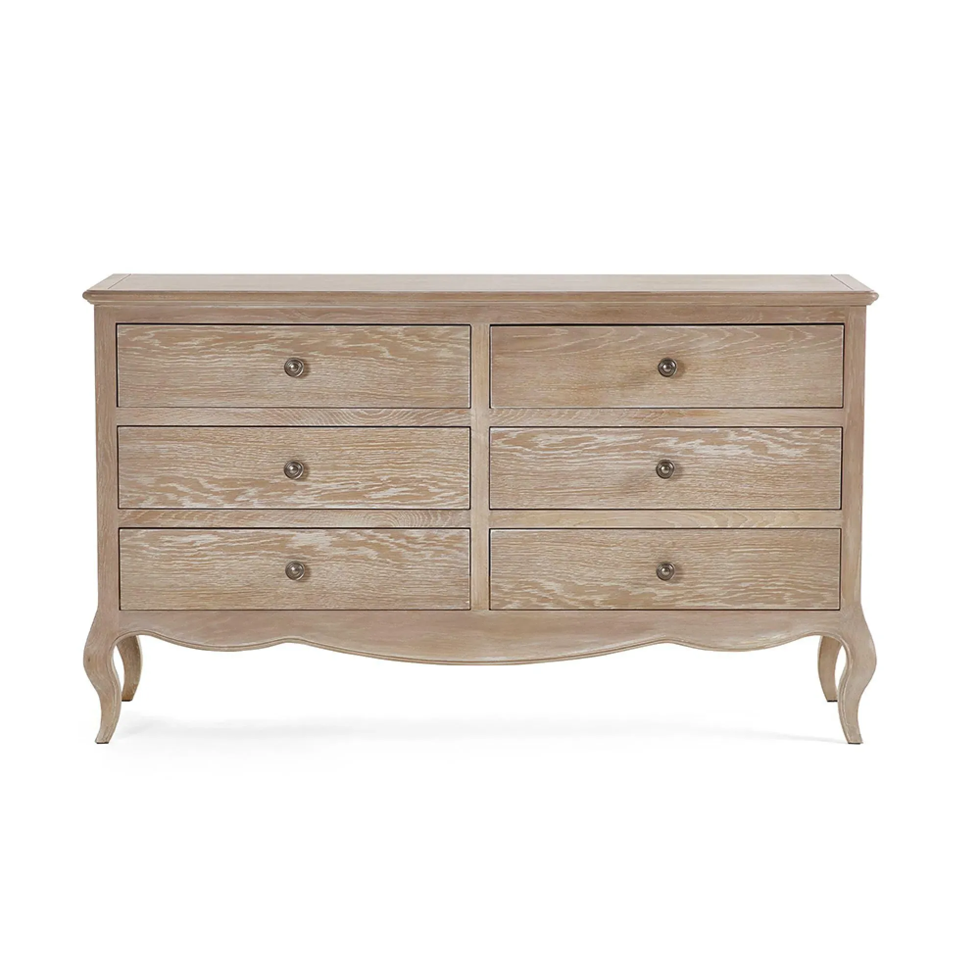 Camille 6 Drawer Wide Chest - Limed Oak