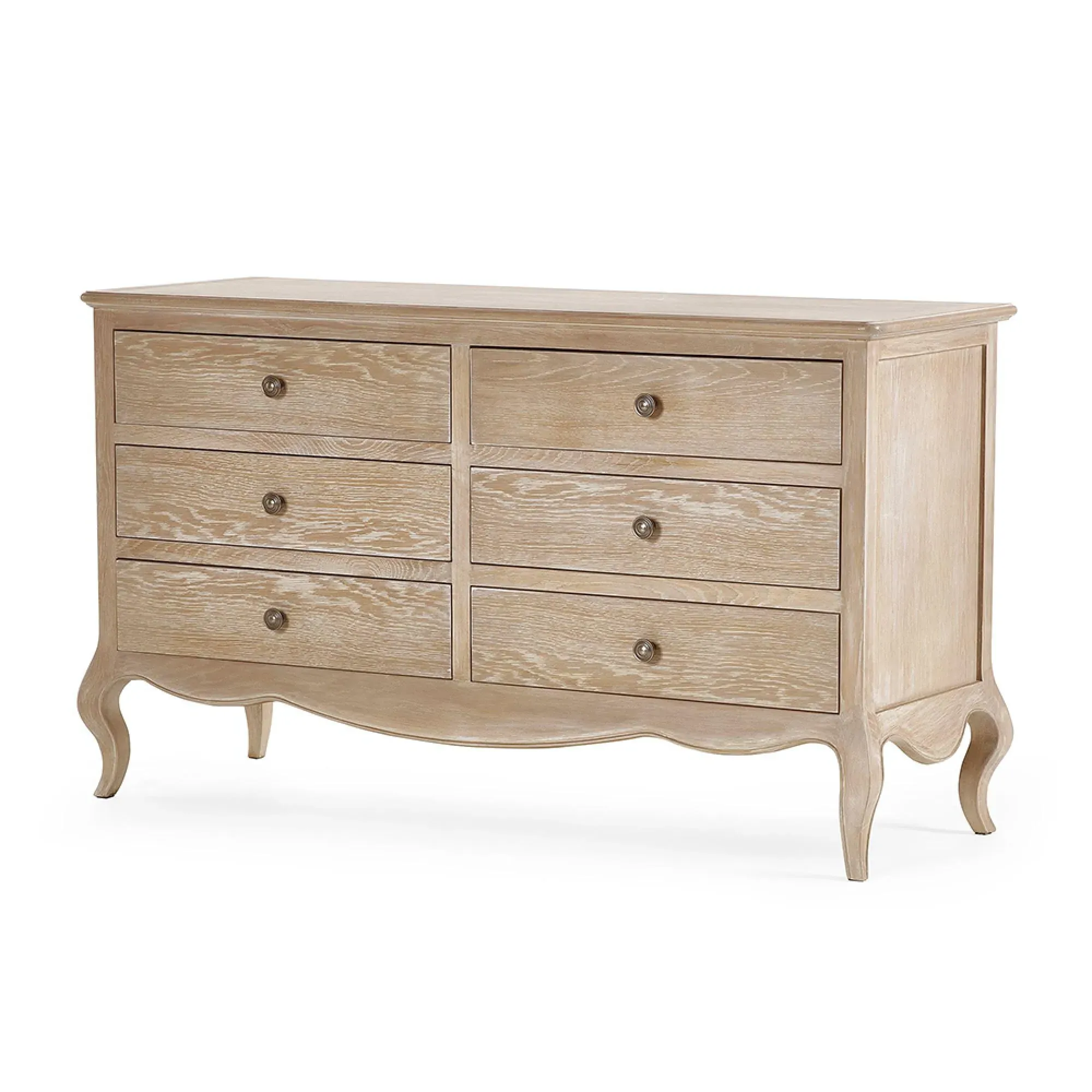 Camille 6 Drawer Wide Chest - Limed Oak