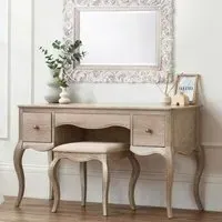 Camille Dressing Table and Stool - Limed Oak