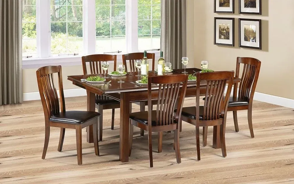 Canterbury 4-6 Seater Extendable Dining Set - Mahogany