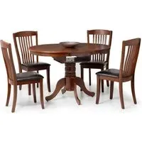 Canterbury Round Extending Dining Set with 4 Chairs - Mahogany