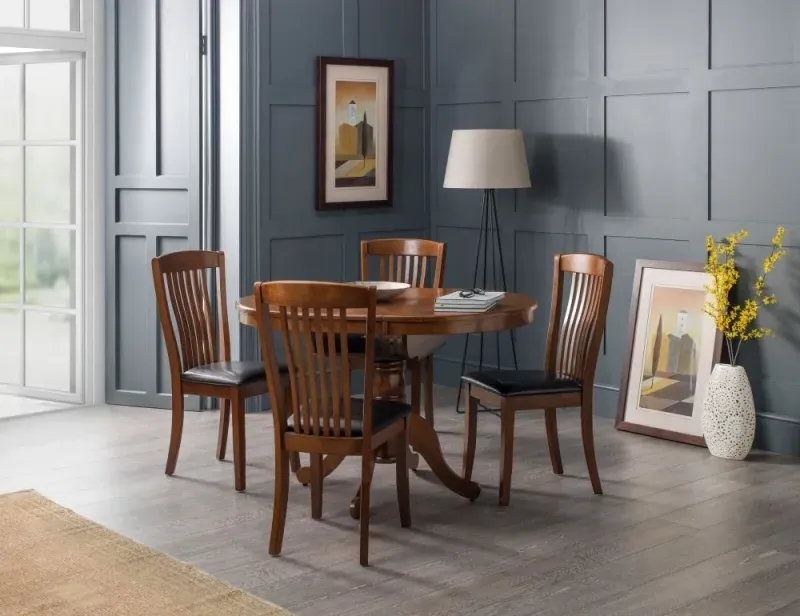 Canterbury Round Extending Dining Table - Mahogany