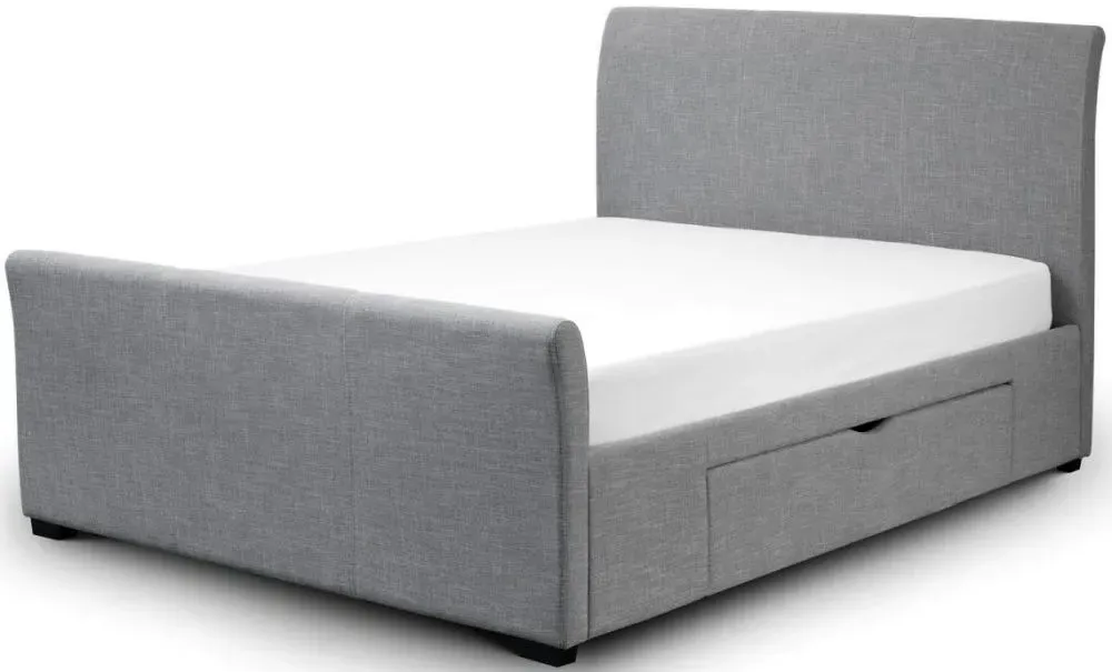 Capri Storage Bed - Light Grey, Fabric