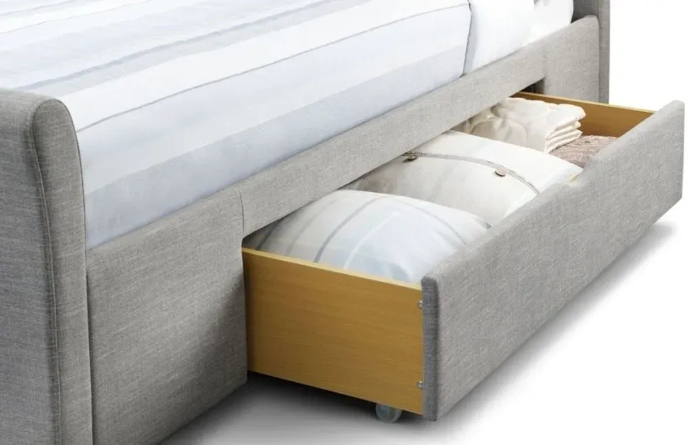 Capri Storage Bed - Light Grey, Fabric