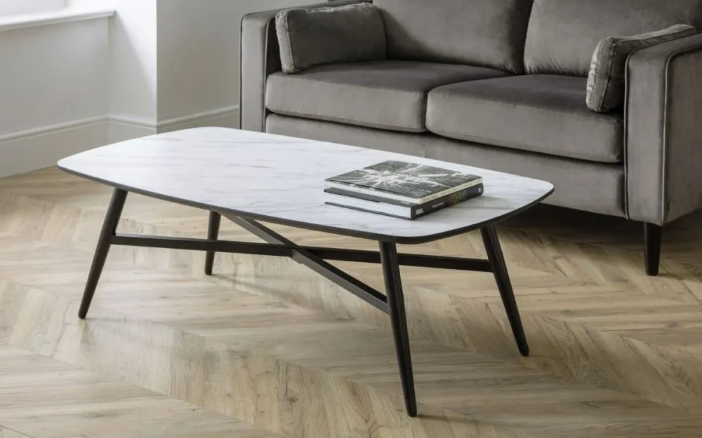 Caruso Coffee Table - White, Marble Effect
