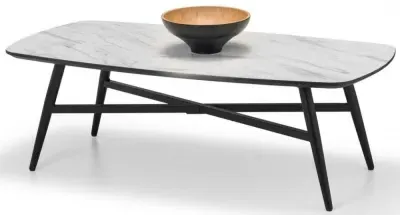 Caruso Coffee Table - White, Marble Effect