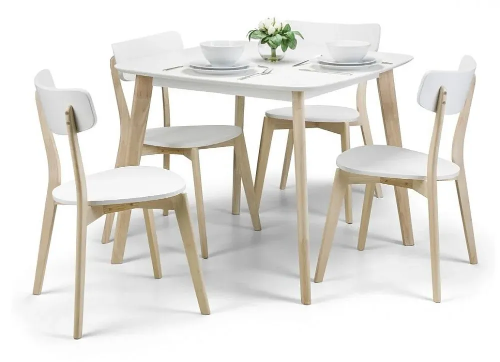 Casa 2-Seater Square Dining Table - White, Oak