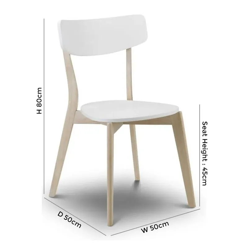 Casa 4-Seater Square Dining Set with 4 Chairs - White, Oak