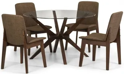 Chelsea 4-Seater Round Dining Set with Kensington Chairs - Walnut image