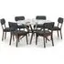 Chelsea 6-Seater Round Dining Set with Farringdon Chairs - Walnut