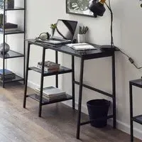 Chicago Office Desk - Smoked Glass