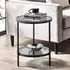 Chicago Round Lamp Table with Shelf - Smoked, Glass