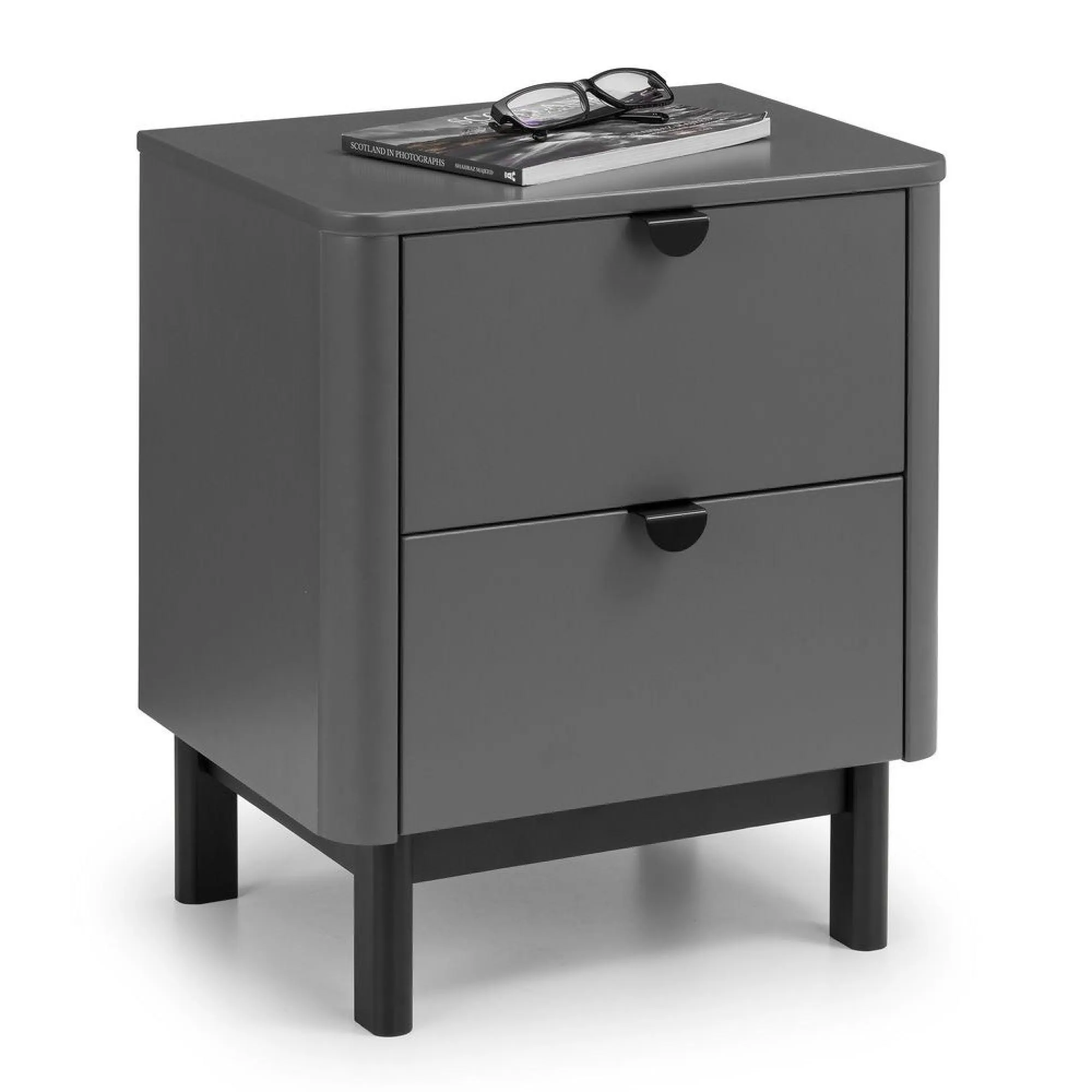 Chloe 2 Drawer Bedside Cabinet - Grey