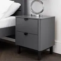 Chloe 2 Drawer Bedside Cabinet - Grey