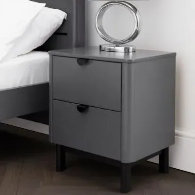 Chloe 2 Drawer Bedside Cabinet - Grey image