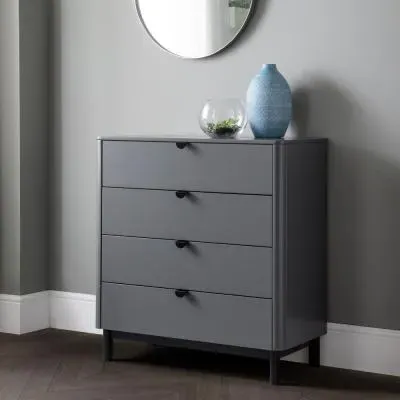 Chloe 4 Drawer Chest - Grey