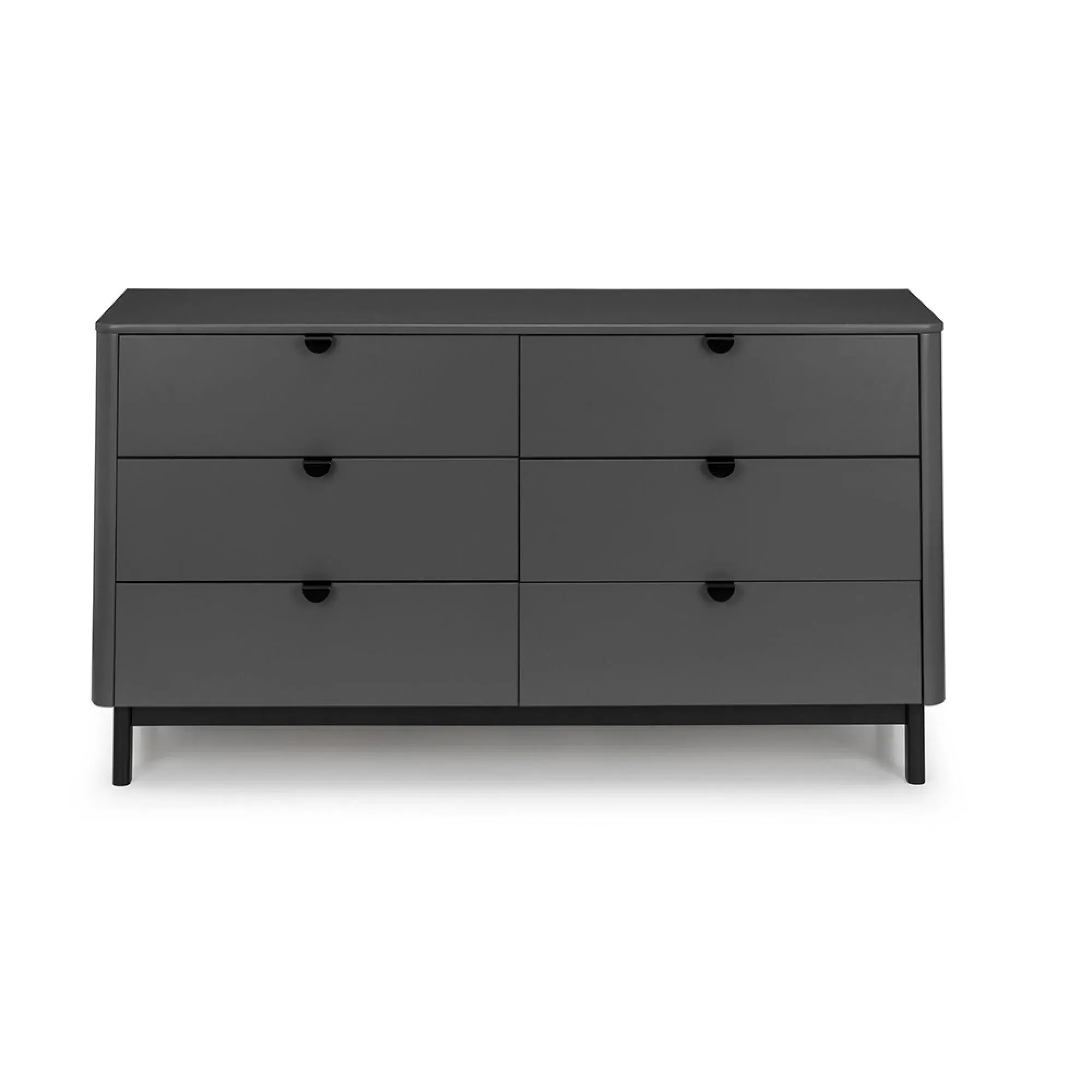 Chloe 6 Drawer Wide Chest - Grey