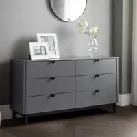 Chloe 6 Drawer Wide Chest - Grey