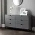 Chloe 6 Drawer Wide Chest - Grey
