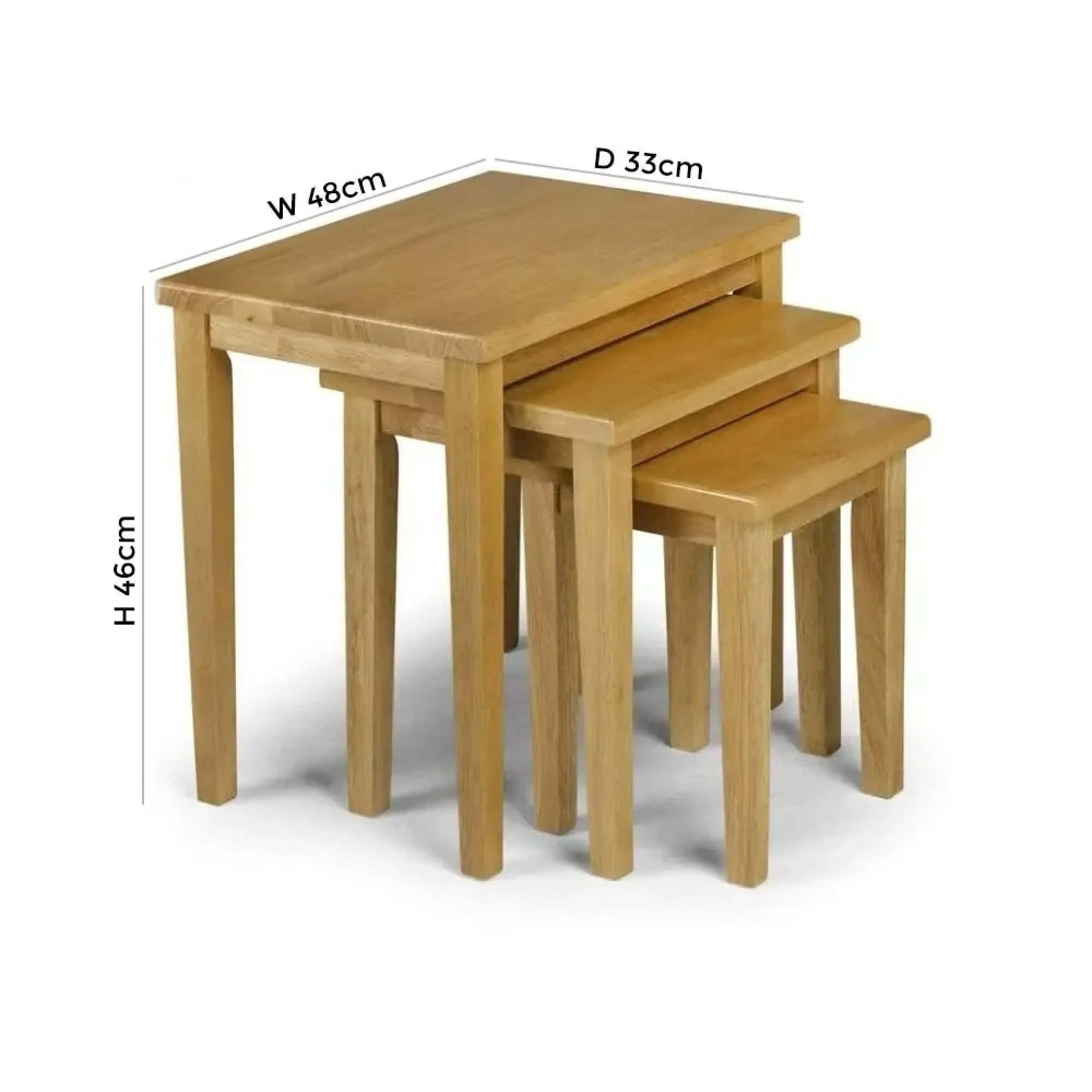 Cleo Nest of 3 Tables - Light Oak