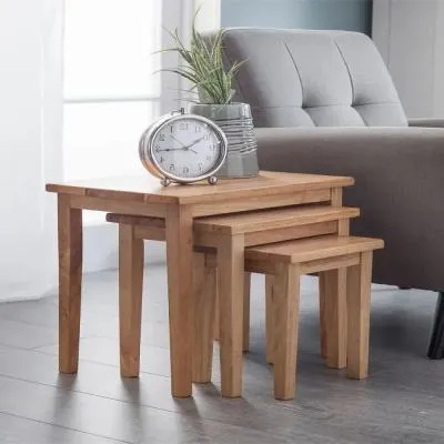 Cleo Nest of 3 Tables - Light Oak