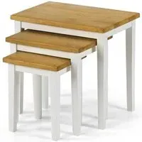 Cleo Nest of 3 Tables - White, Oak