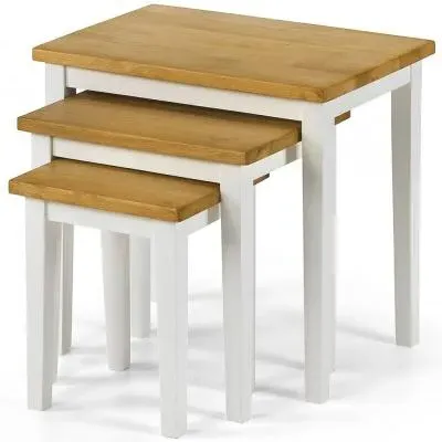 Cleo Nest of 3 Tables - White, Oak