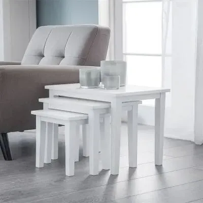 Cleo Nest of 3 Tables - White