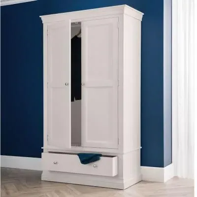 Clermont 2 Door 1 Drawer Double Wardrobe - Light Grey image