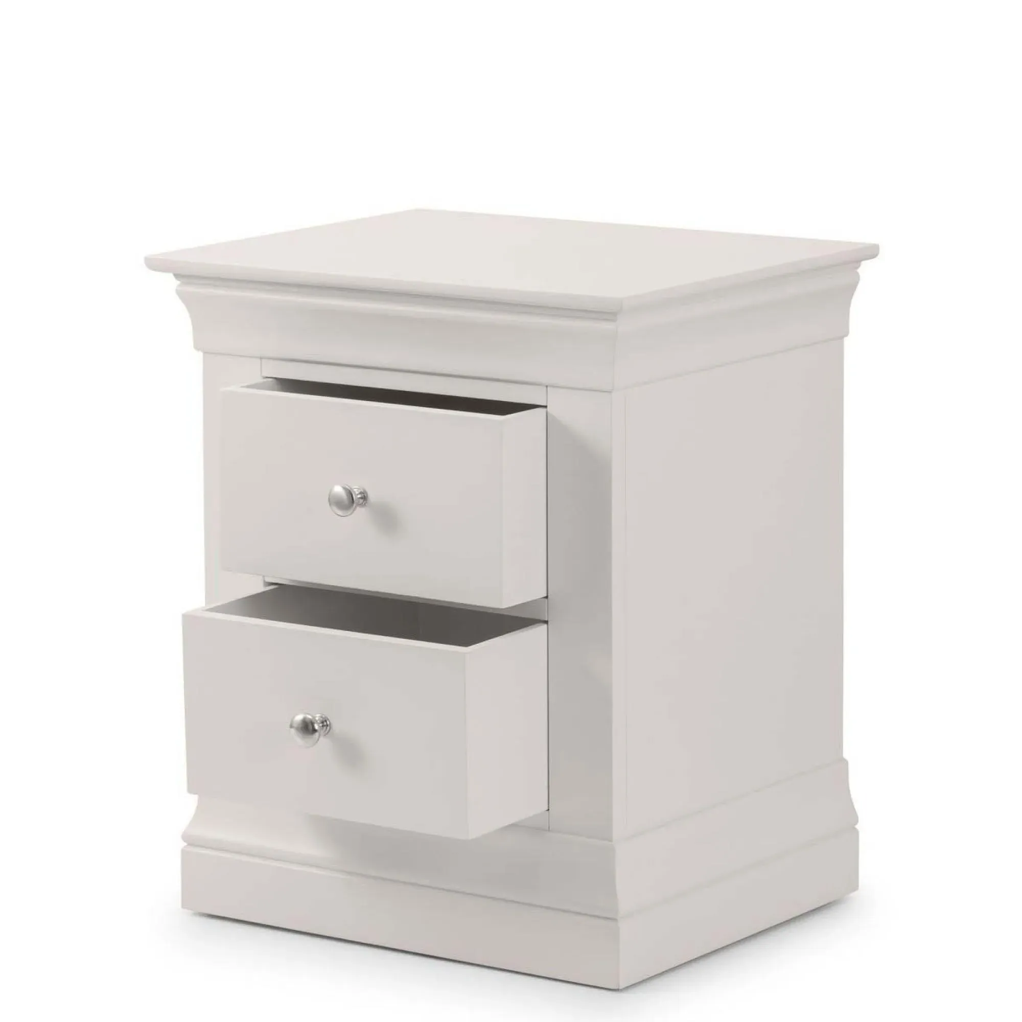 Clermont 2 Drawer Bedside Cabinet - Light Grey