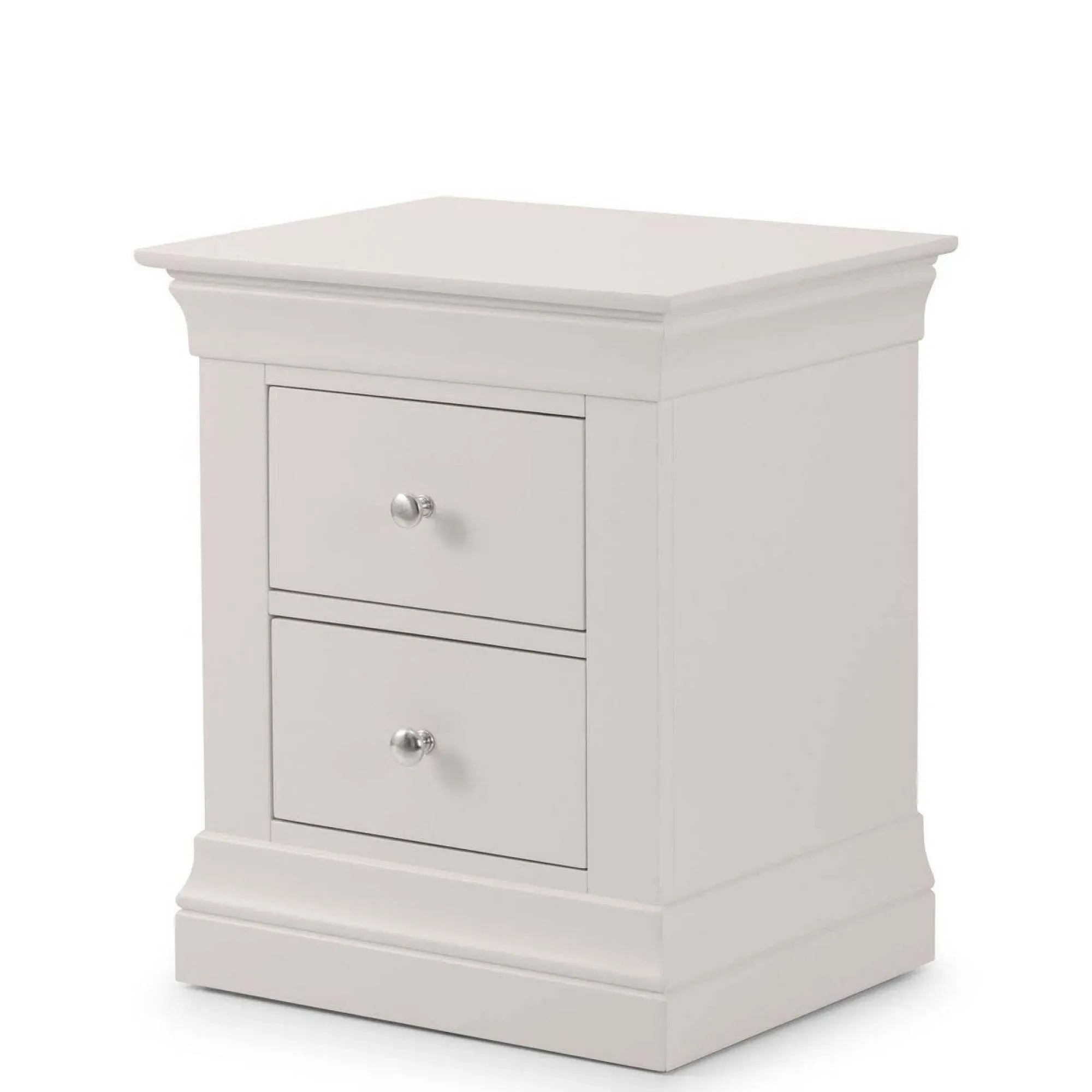 Clermont 2 Drawer Bedside Cabinet - Light Grey