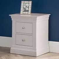 Clermont 2 Drawer Bedside Cabinet - Light Grey