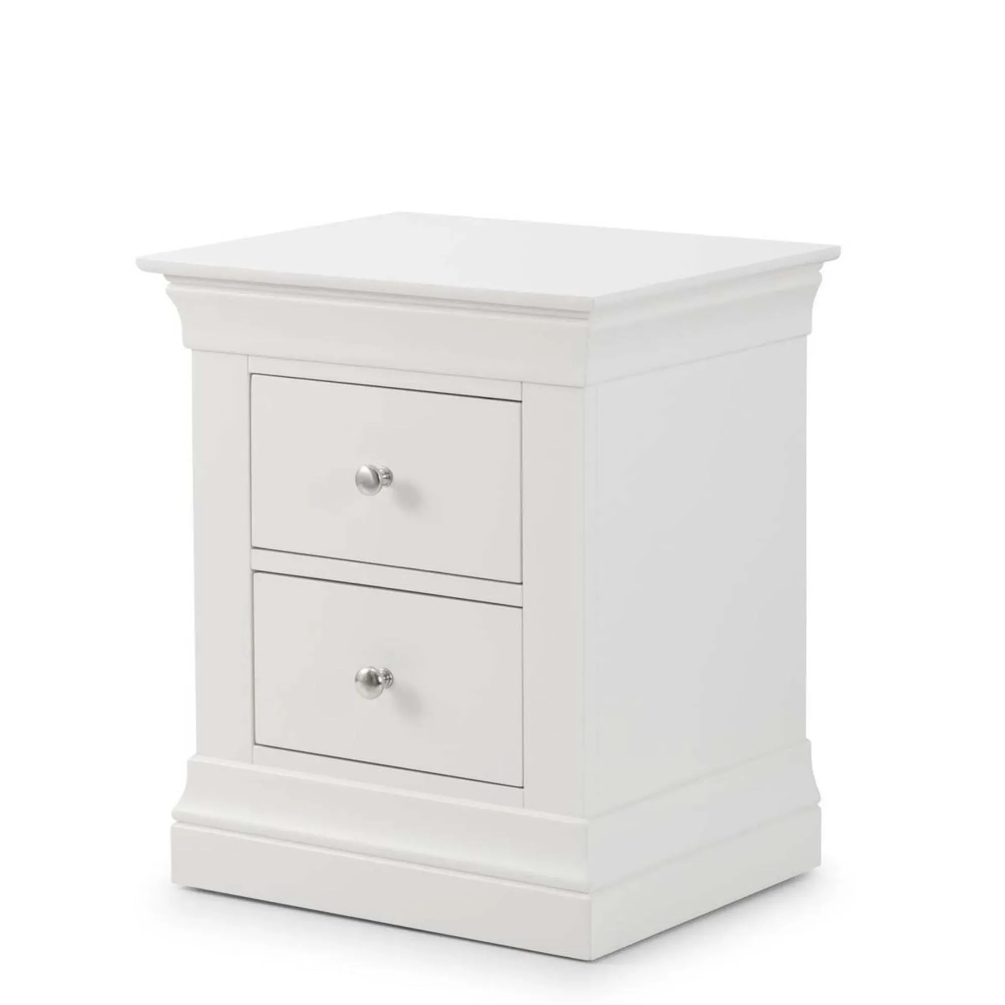 Clermont 2 Drawer Bedside Cabinet - White
