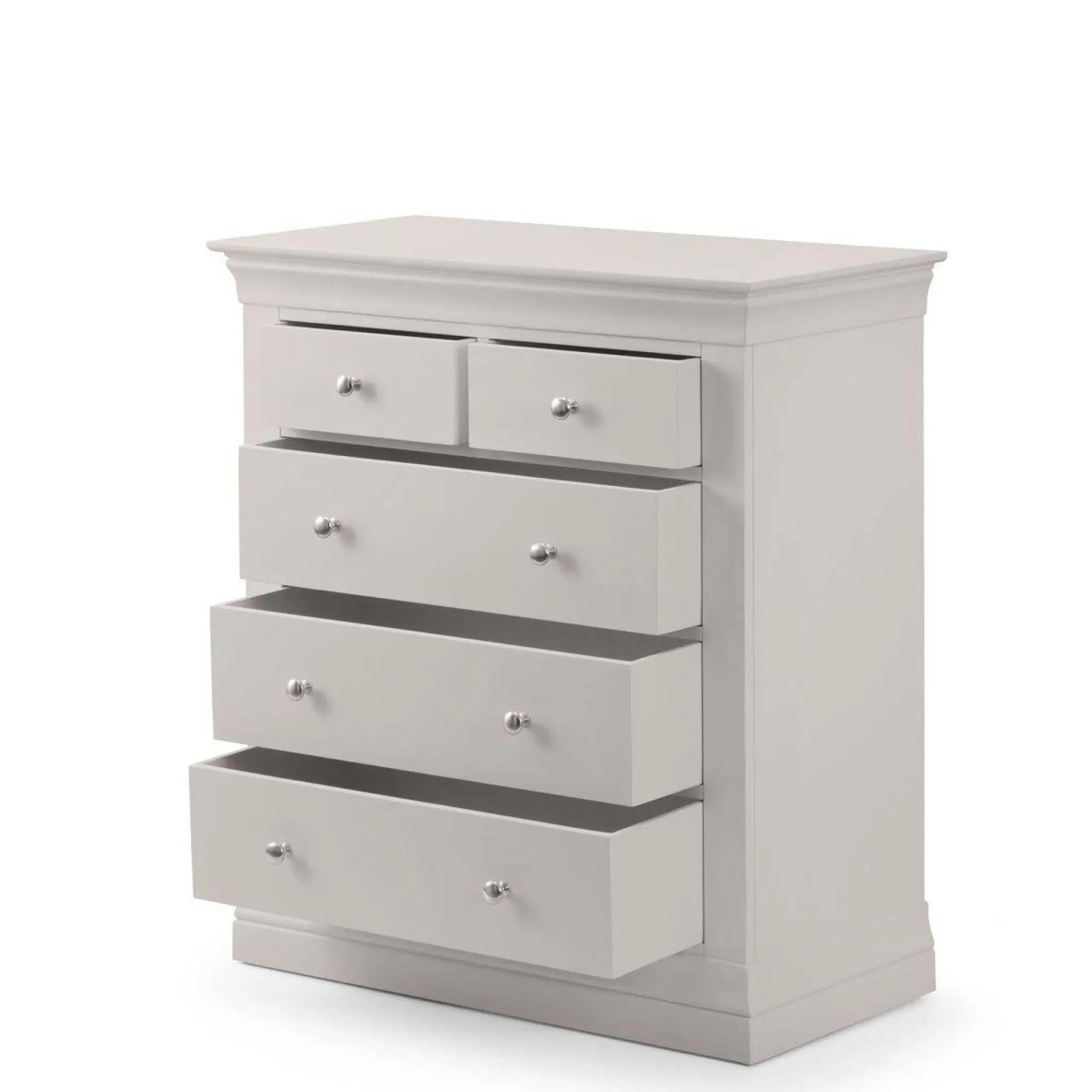 Clermont 3+2 Drawer Chest - Light Grey