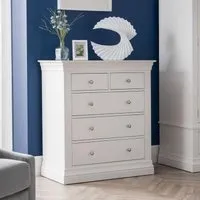 Clermont 3+2 Drawer Chest - White