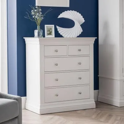Clermont 3+2 Drawer Chest - White