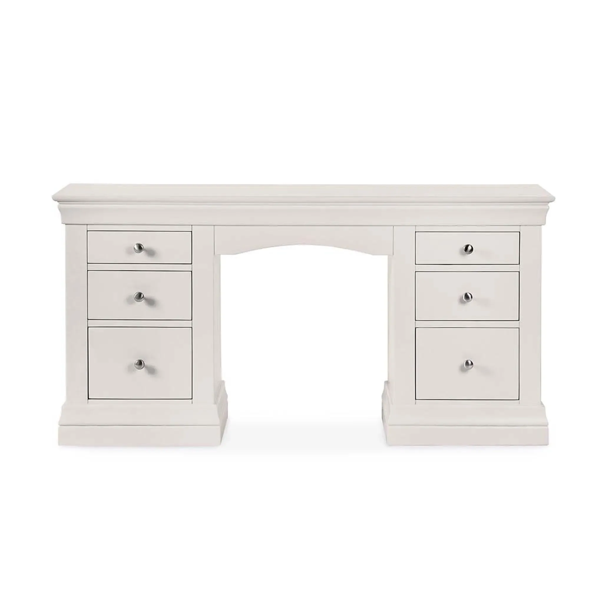 Clermont 6 Drawer Double Dressing Table - Light Grey
