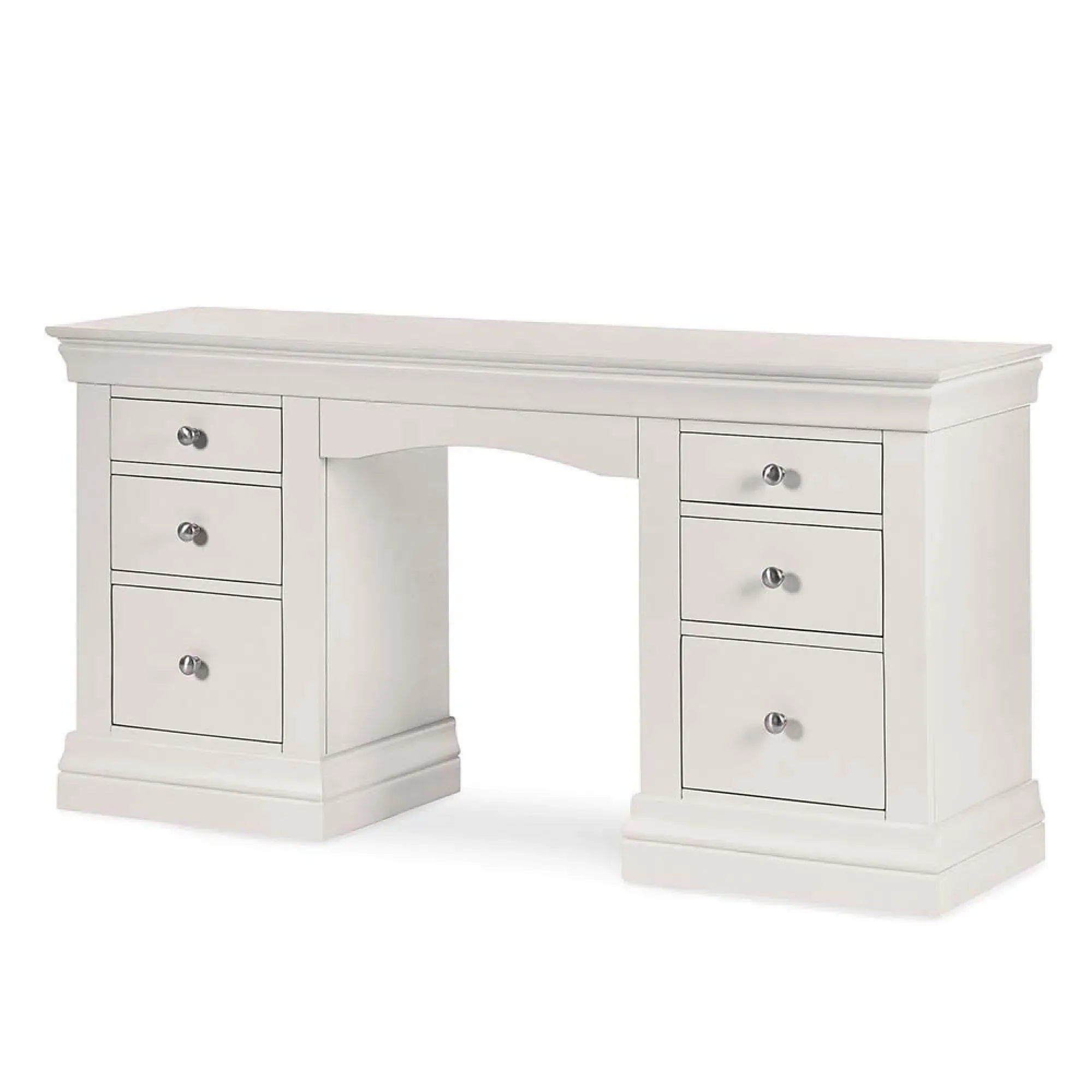 Clermont 6 Drawer Double Dressing Table - Light Grey