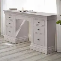 Clermont 6 Drawer Double Dressing Table - Light Grey