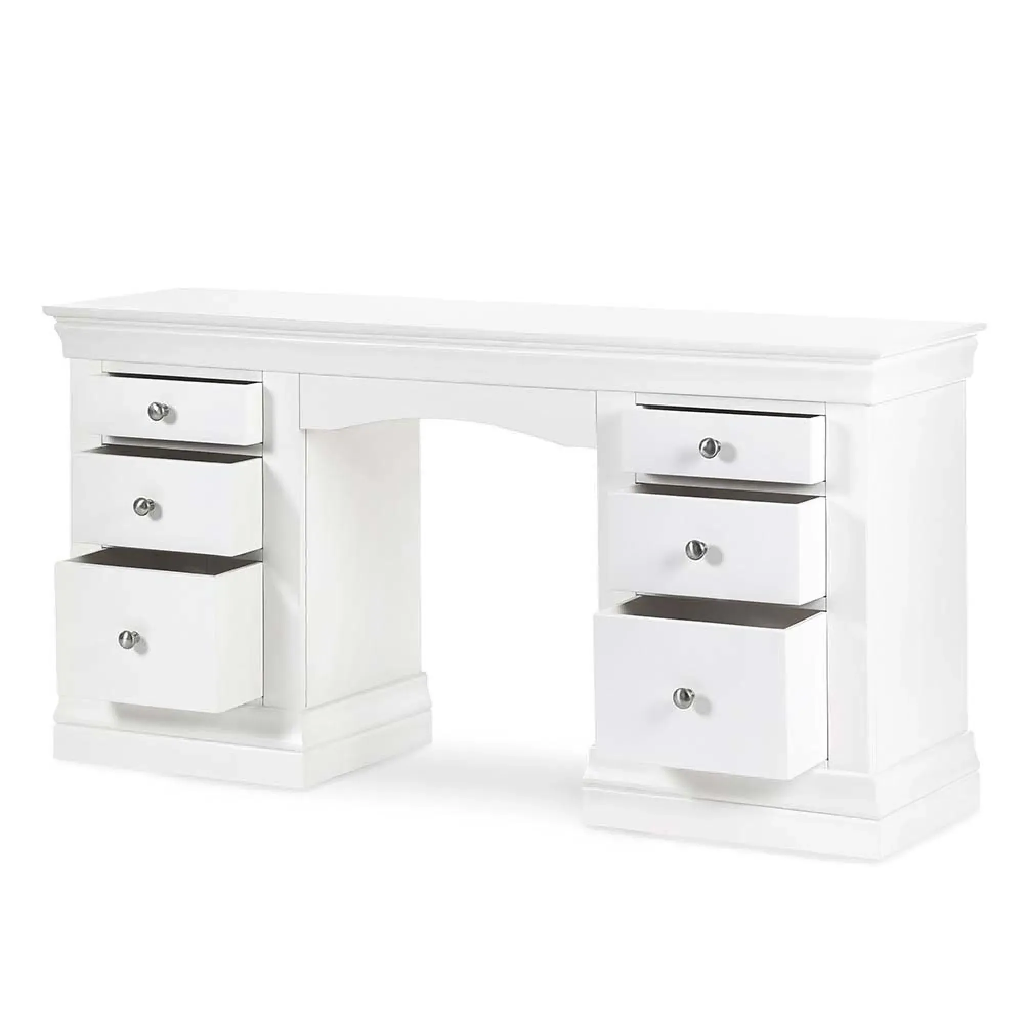 Clermont 6 Drawer Double Dressing Table - White