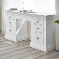 Clermont 6 Drawer Double Dressing Table - White