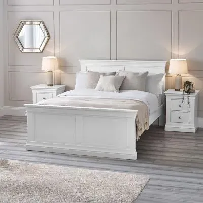 Clermont Panel Bed - White