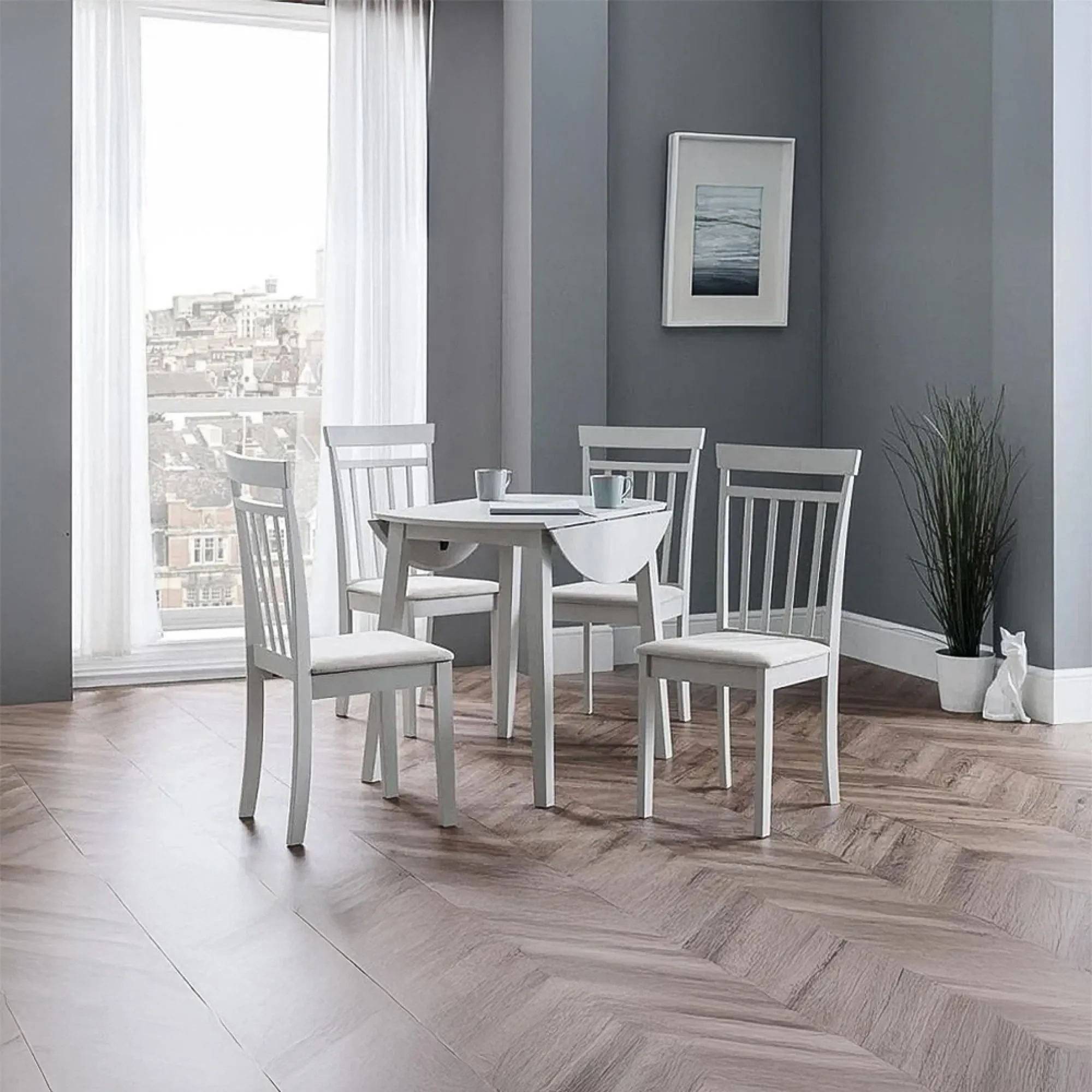 Coast 2-4 Seater Round Drop Leaf Dining Set with 4 Chairs