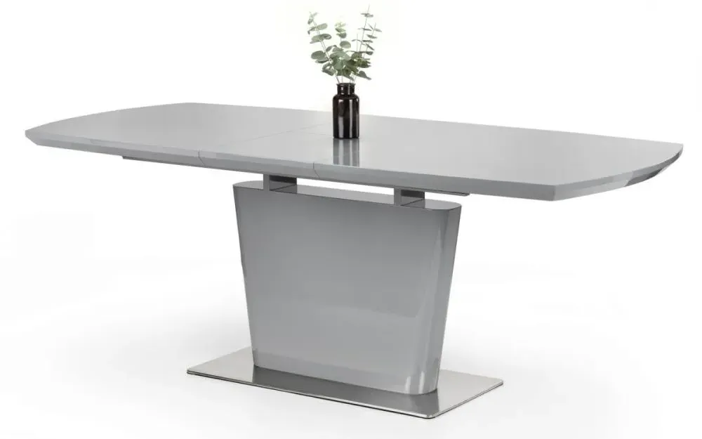 Como 2-4 Seater Extending Dining Set - Grey, High Gloss