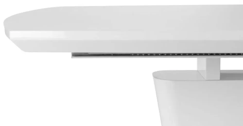 Como 6-8 Seater Extendable Dining Table - White, High Gloss