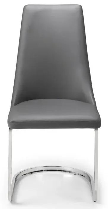 Como Cantilever Dining Chair Set of 2 - Grey, Leather